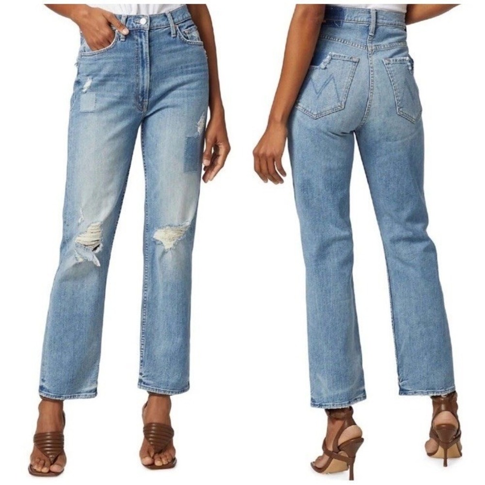 MOTHER Premium Study Hover Jeans 29 We Are Castaways High Rise Straight Denim